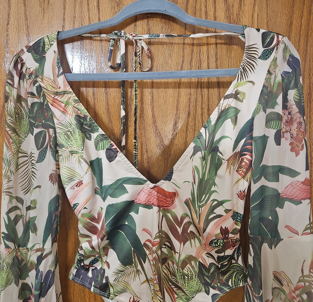 Tropical V-Neck Women's Top